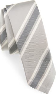 Thom Browne Classic Repp Stripe Silk & Cotton Tie