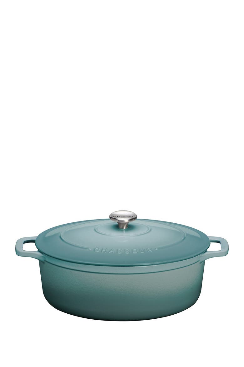 French 5.3-Quart Enameled Cast Iron Oval Dutch Oven - Quartz Blue, Main, color, QUARTZ BLUE
