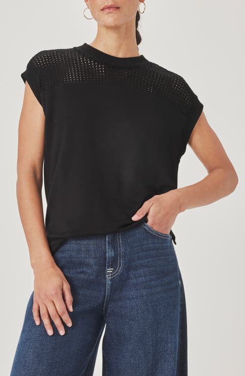 Jada Pointelle Cap Sleeve T-Shirt