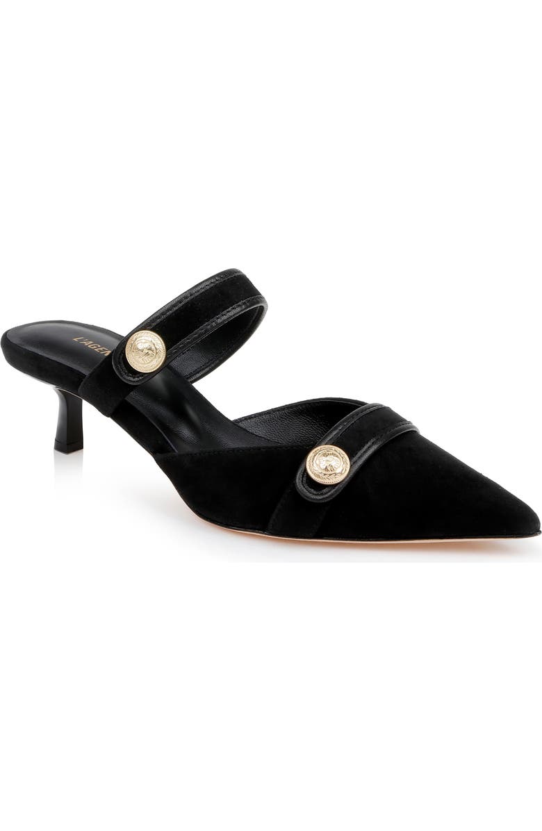 L'AGENCE Gilliane Mary Jane Pointed Toe Kitten Heel Mule, Main, color,