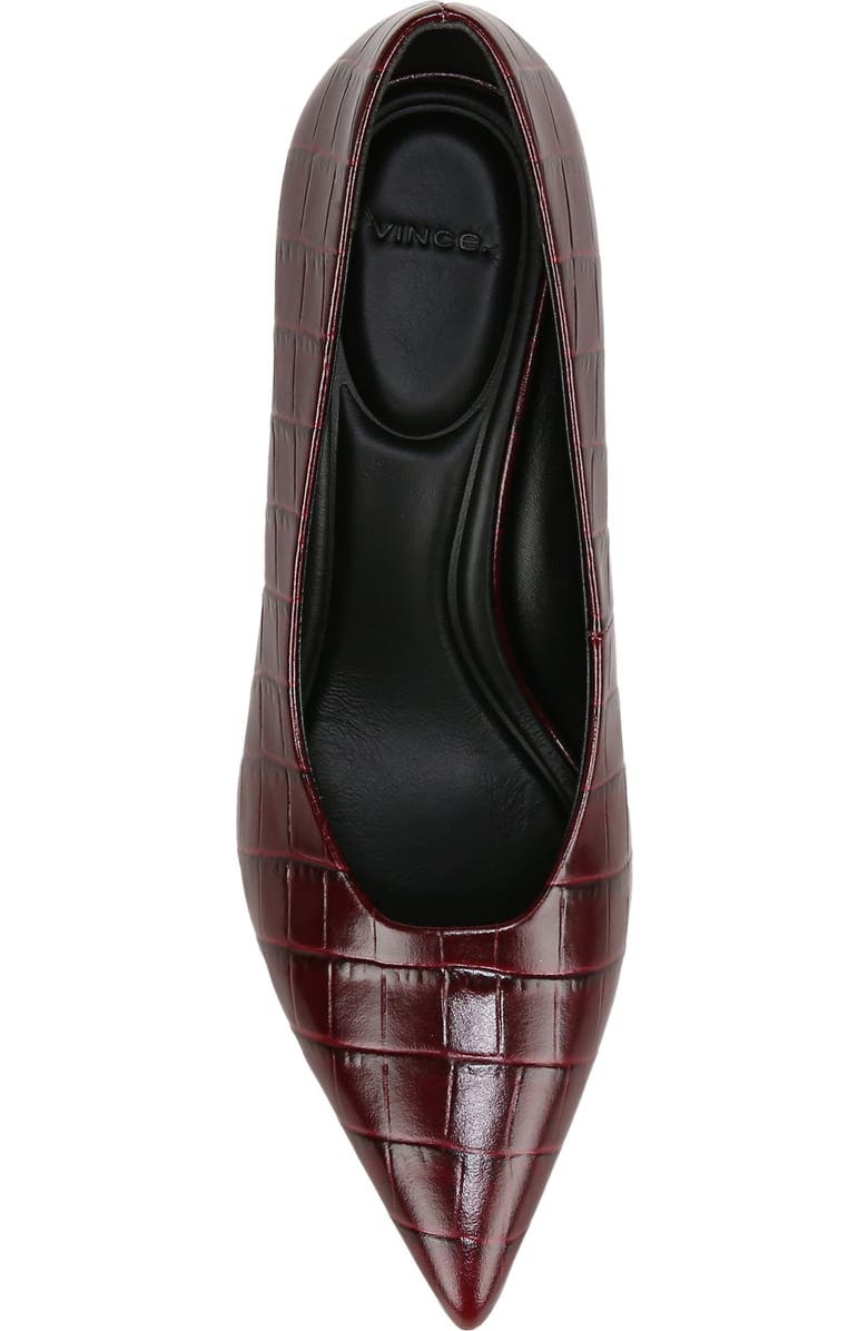 Vince Dianen Croc Embossed Pointed Toe Pump, Alternate, color, Deep Cherry