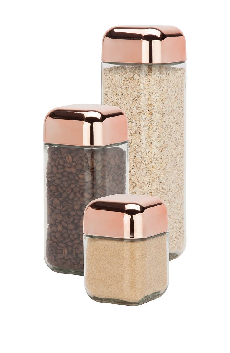 HONEY-CAN-DO Square Storage Jar - Set of 3, Main, color, 