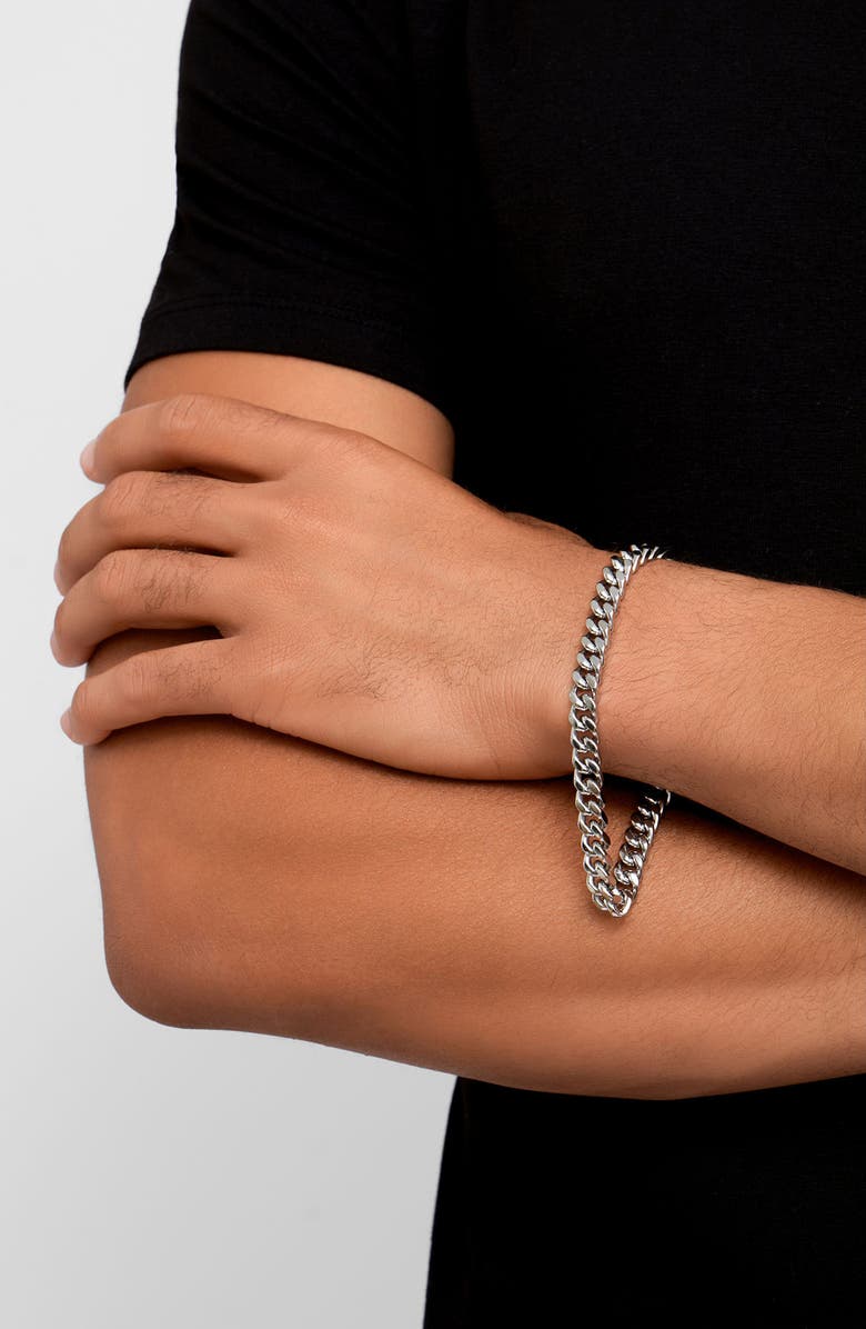 Adornia Men's Curb Chain Bracelet & Necklace Set, Alternate, color, 