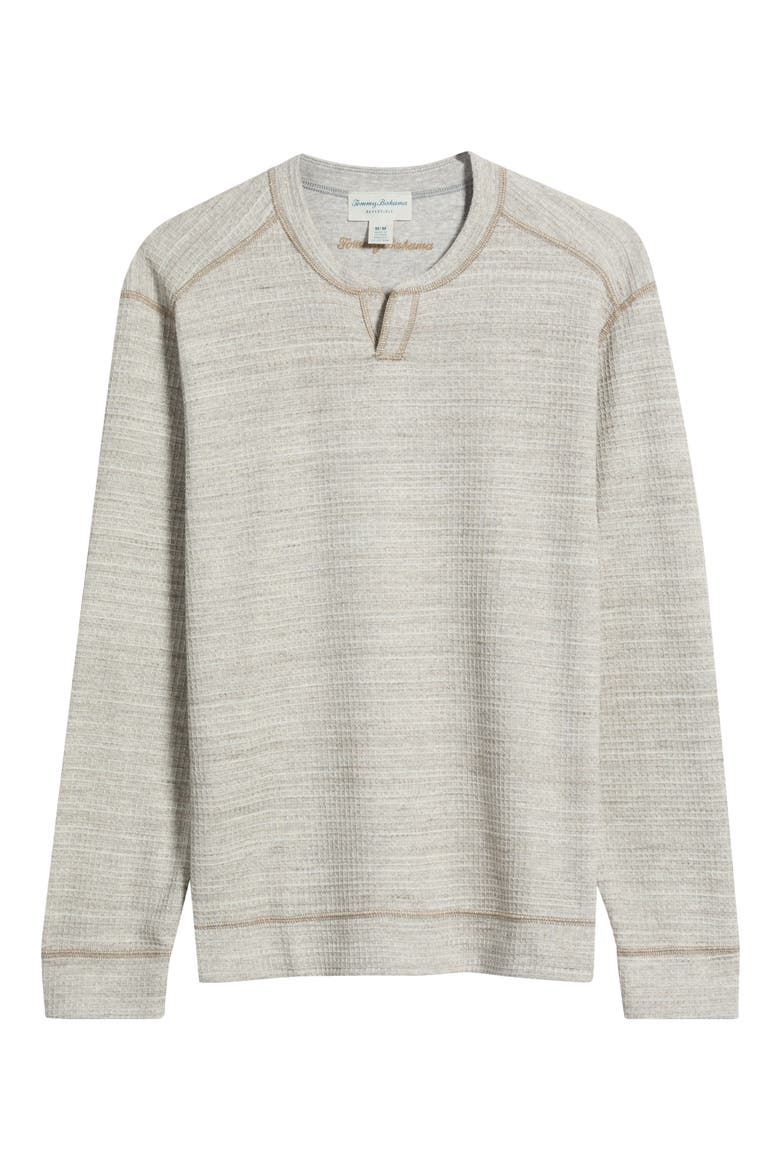 Fairmonte Abaco Reversible Notch Neck Sweatshirt, Main, color, HAZY HEATHER