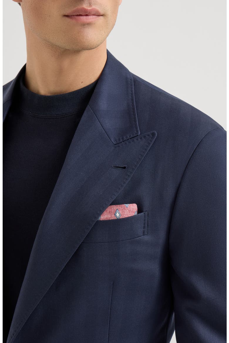 Chevron blazer, Alternate, color, Navy Blue