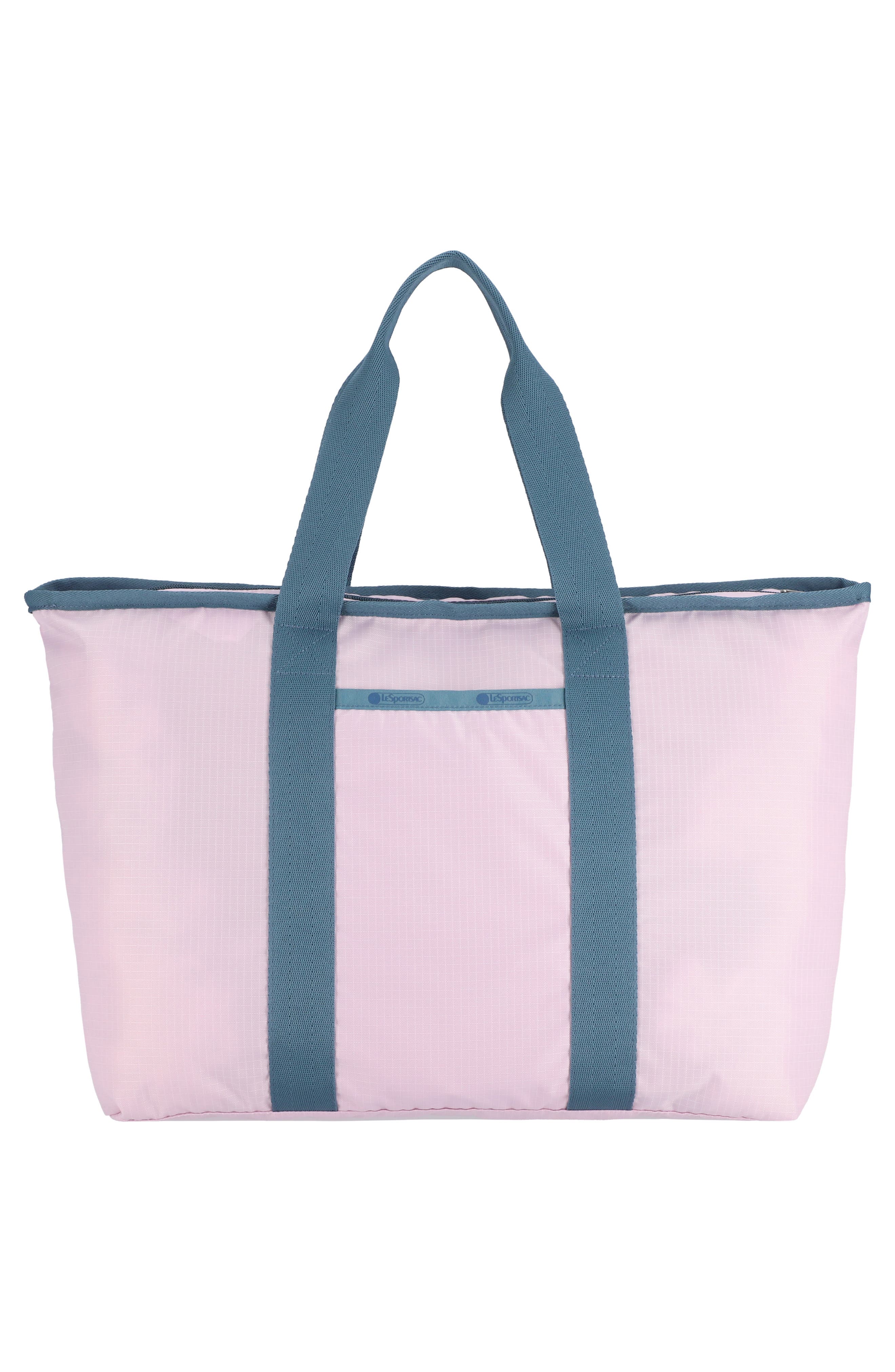 E/W Packable Tote Bag, Alternate, color, SNOW PINK/ BLUE INDIGO