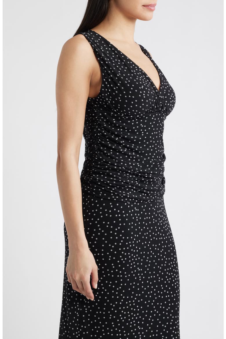 Ruched Empire Waist Sleeveless Top, Alternate, color, BLACK