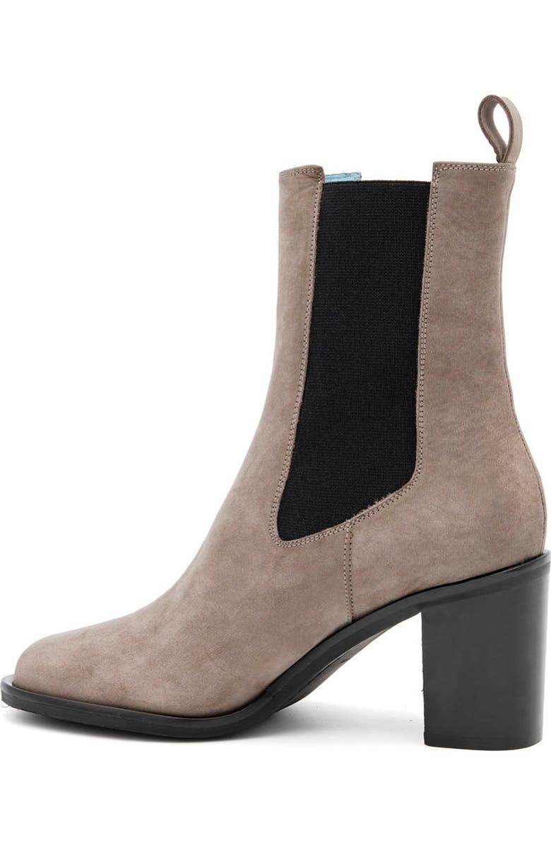 Valentina Rangoni Petalo Double Gored Bootie - Beige Italian Nabuk 25 in Block Heel, Alternate, color, Brown