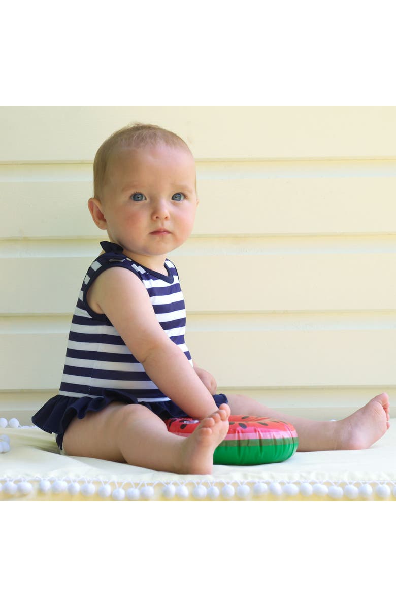 Rachel Riley Breton Lycra Swimsuit, Alternate, color, Navy