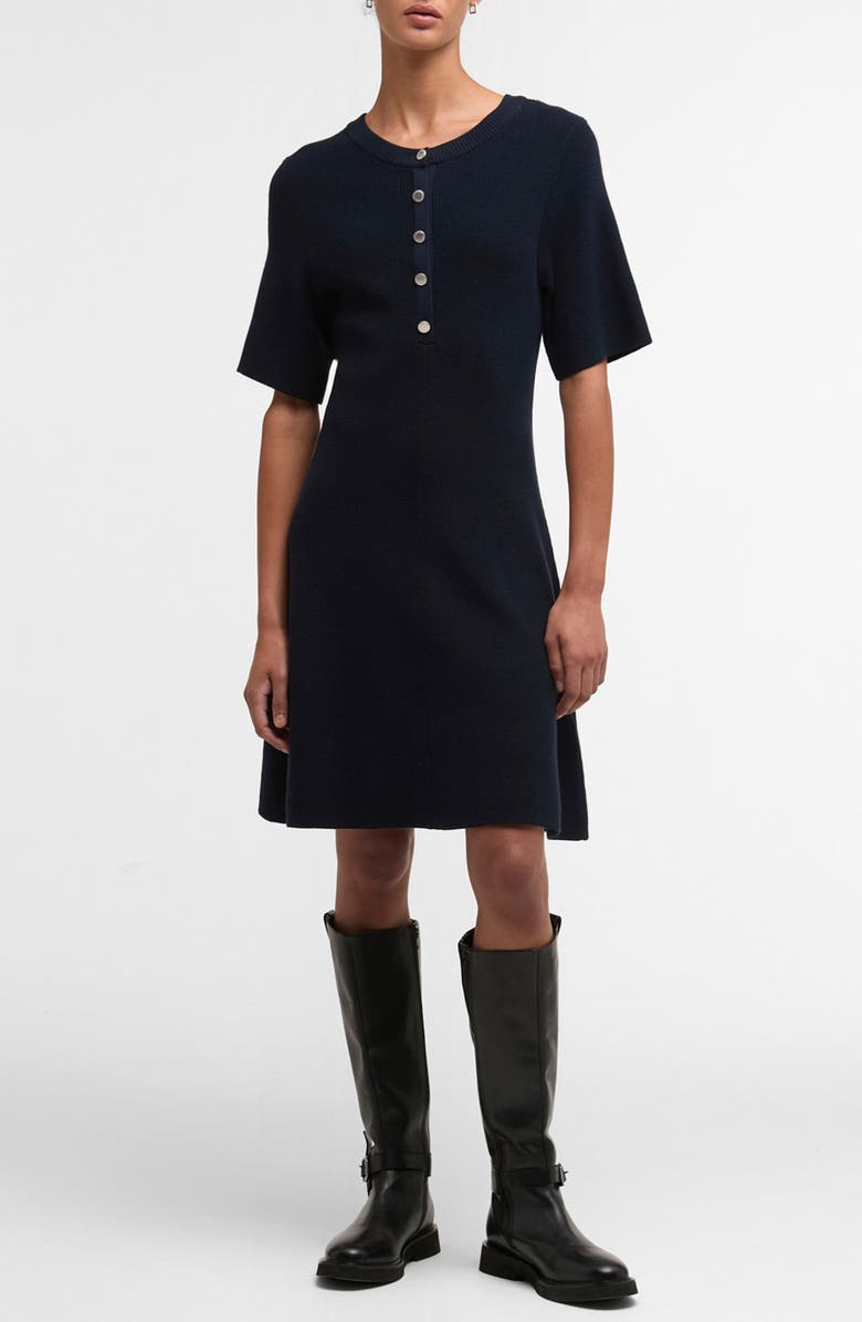 Barbour Camille Rib Knit Dress, Main, color, Dark Navy