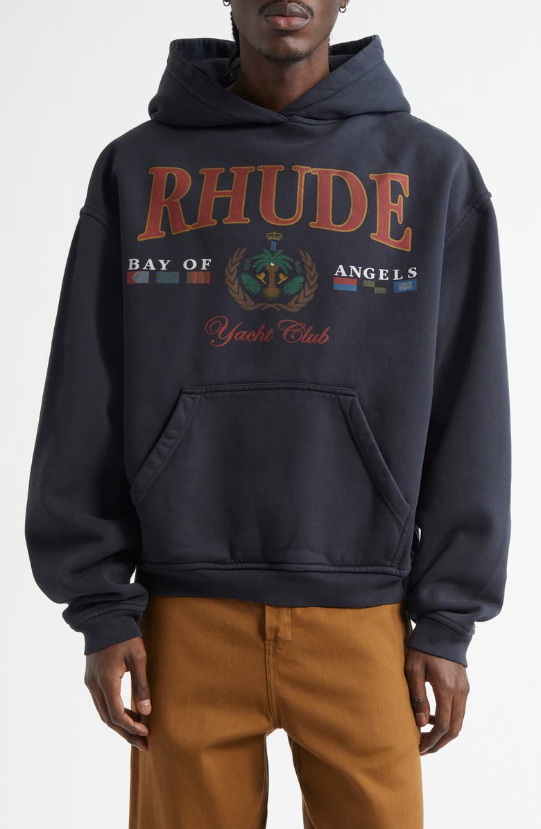 Rhude Bay of Angels Yacht Graphic Hoodie, Main, color, 