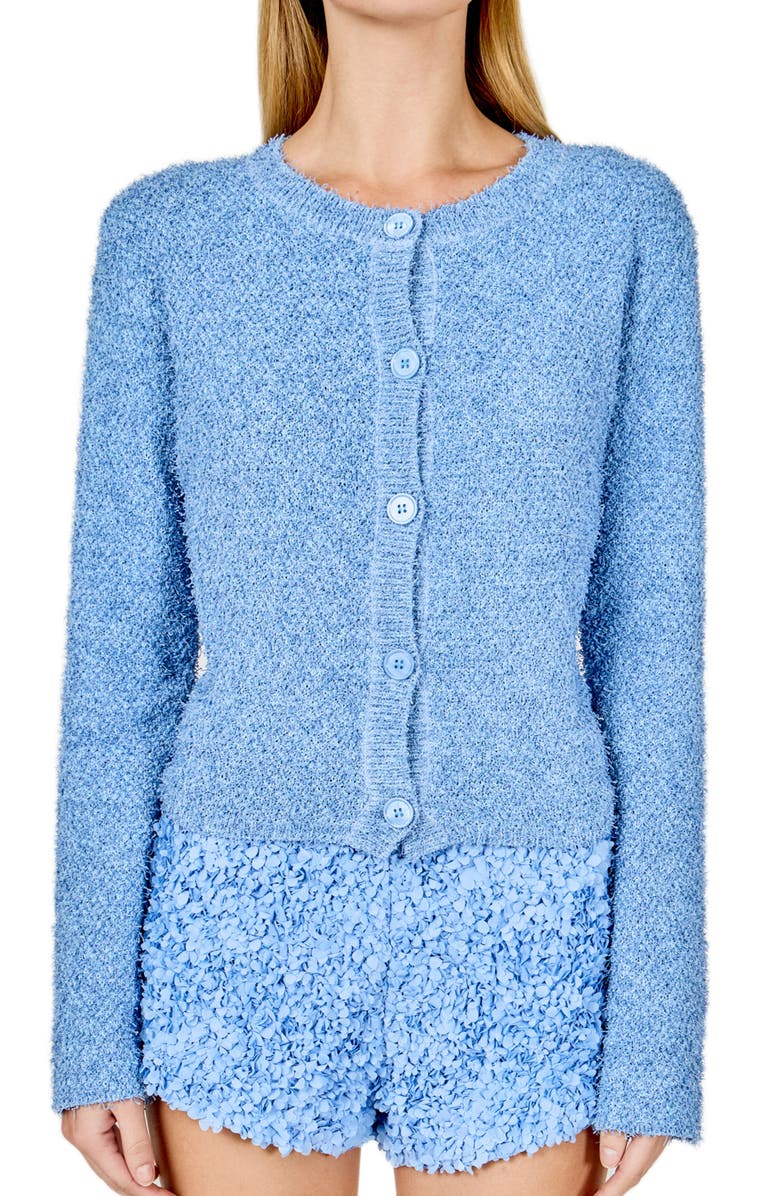Endless Rose Button Front Cardigan, Alternate, color, Blue