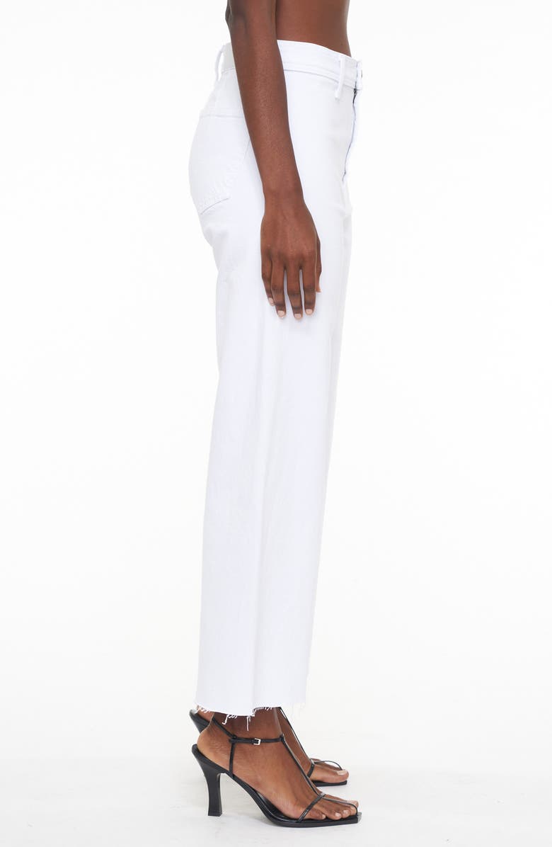 Pistola Penny High Waist Raw Hem Wide Leg Jeans, Alternate, color, Snow