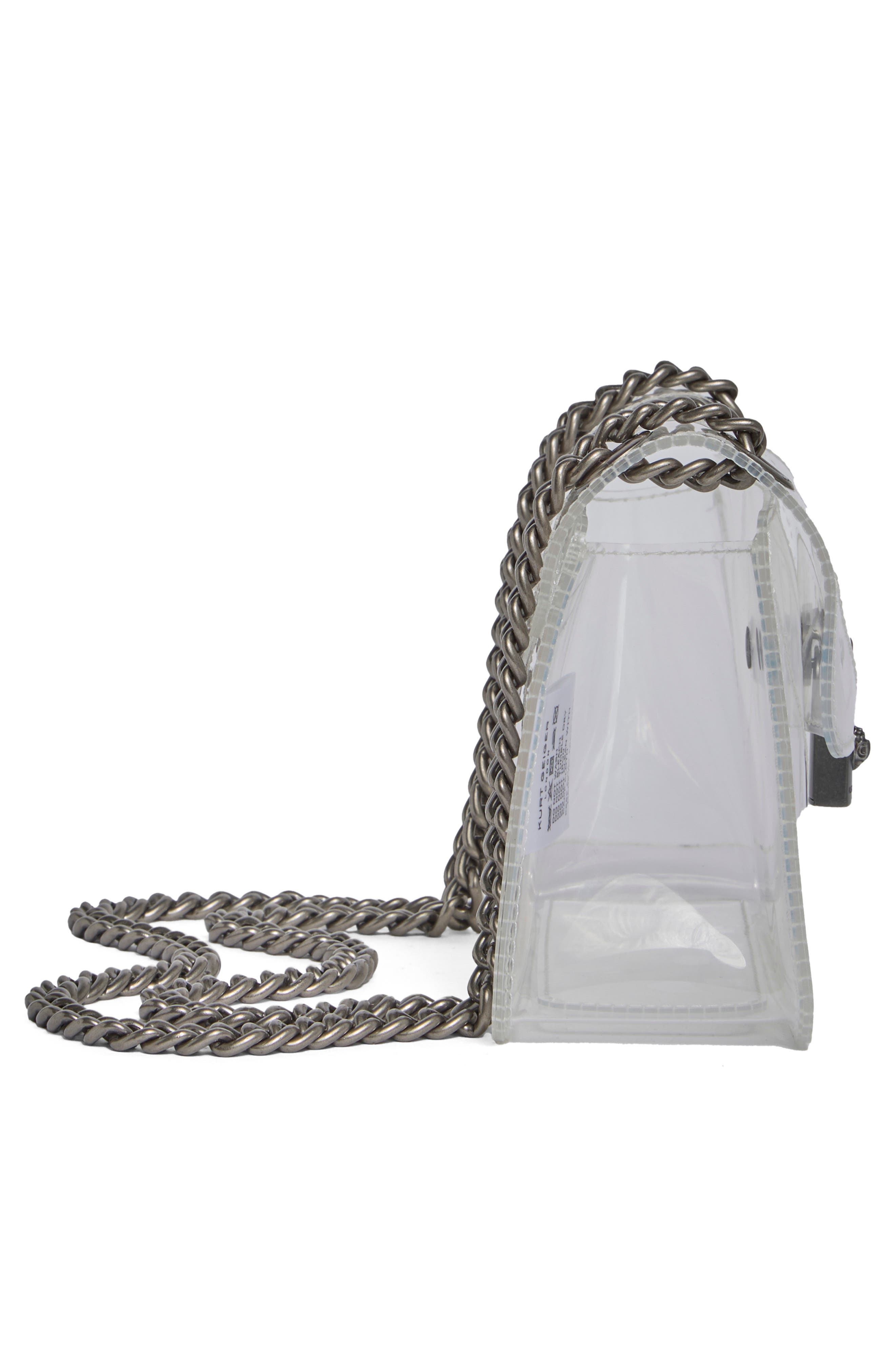 Kurt Geiger London Mini Brixton Vinyl Crossbody Bag, Alternate, color, Silver