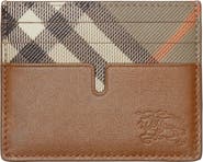 Burberry Tall Sandon Check Print Leather Card Case