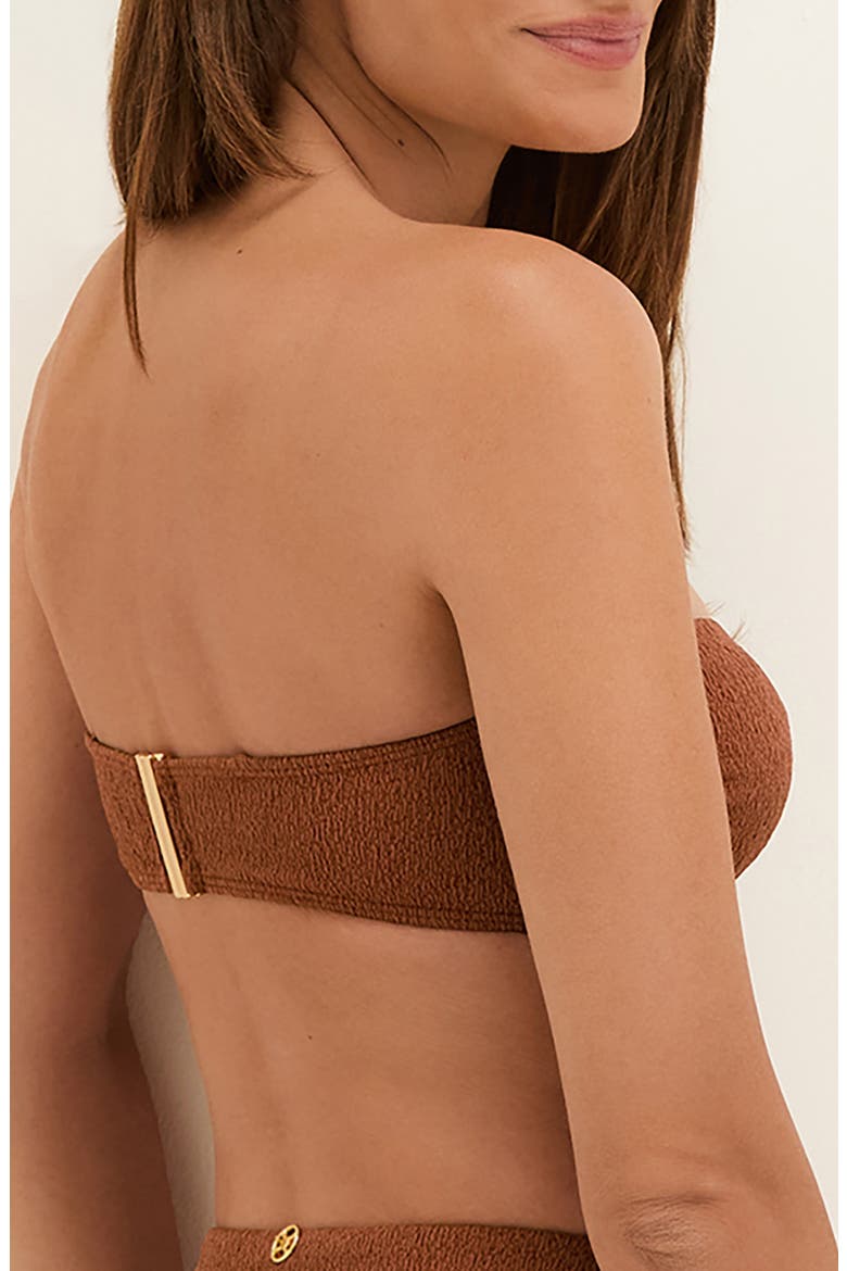 Firenze Olivia Bandeau Bikini Top, Alternate, color, BROWN
