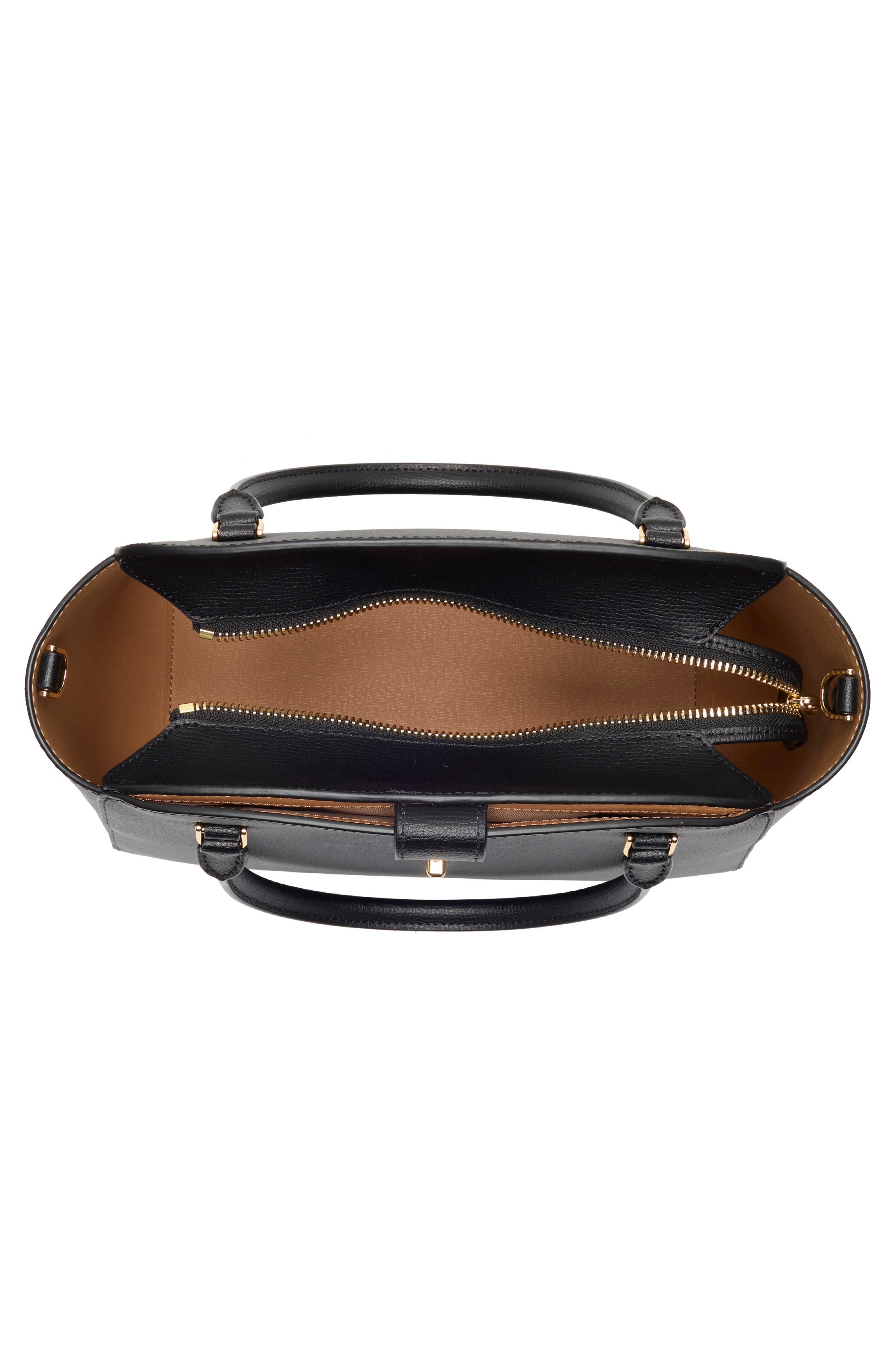 Kate Spade New York phoebe refined grained leather top handle bag, Alternate, color, Black