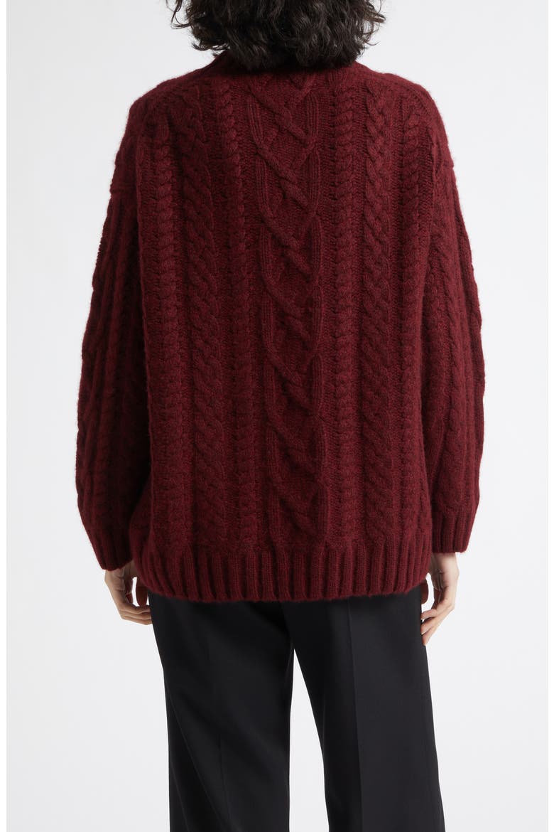 Mabel Cashmere Crewneck Sweater, Alternate, color, DEEP ROUGE