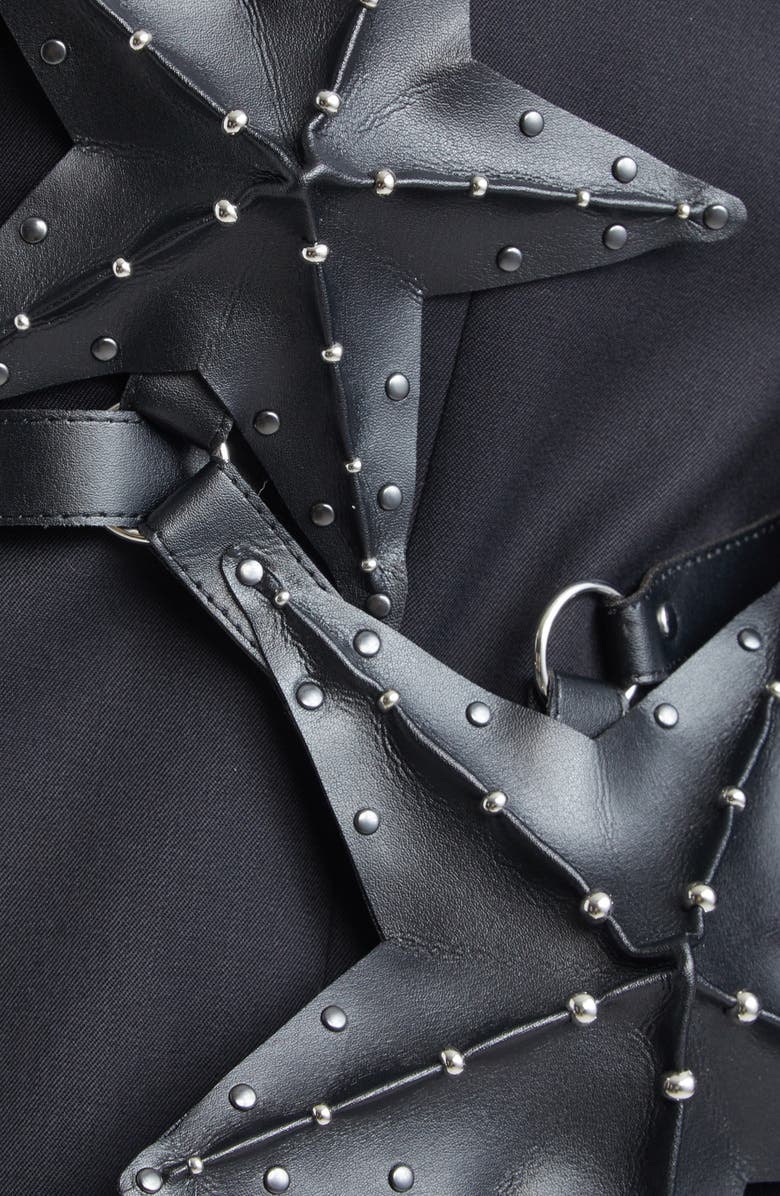 Noir Kei Ninomiya Studded Faux Leather Star Harness, Alternate, color, Black