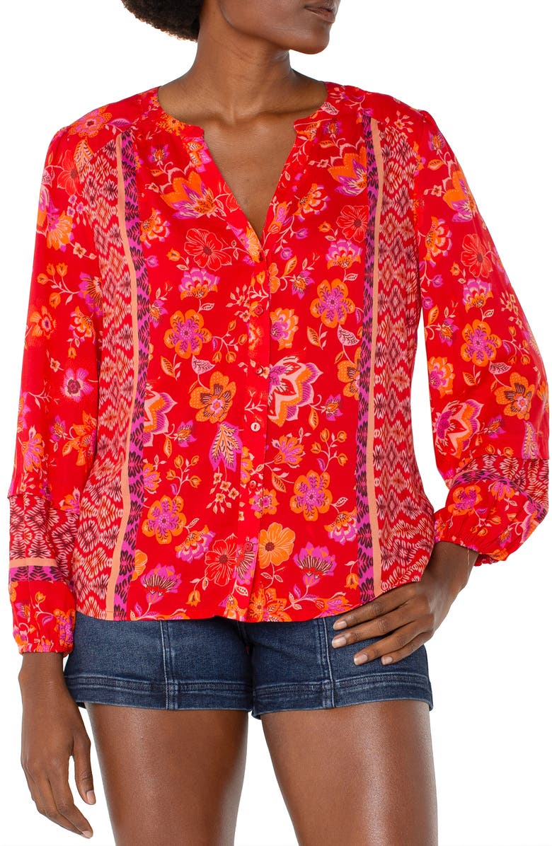 Liverpool Los Angeles Floral Button-Up Shirt, Main, color, 