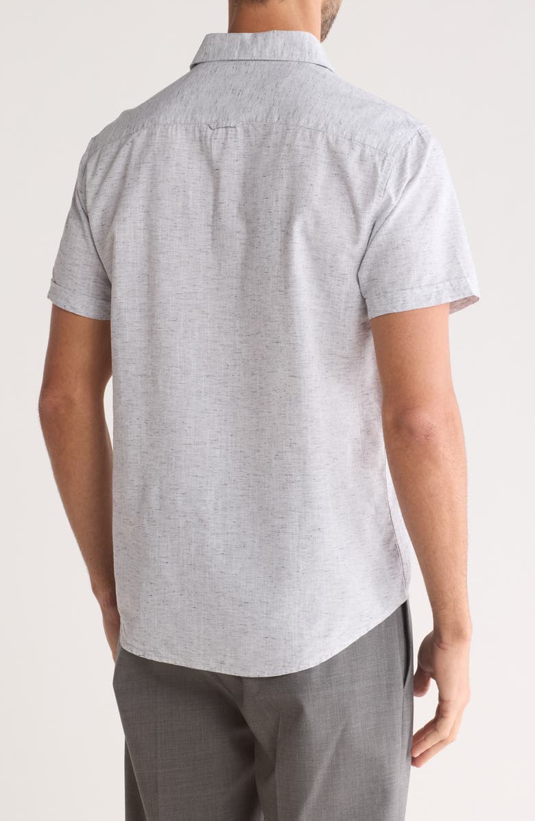 DENIM AND FLOWER Mélange Short Sleeve Button-Up Shirt, Alternate, color, 