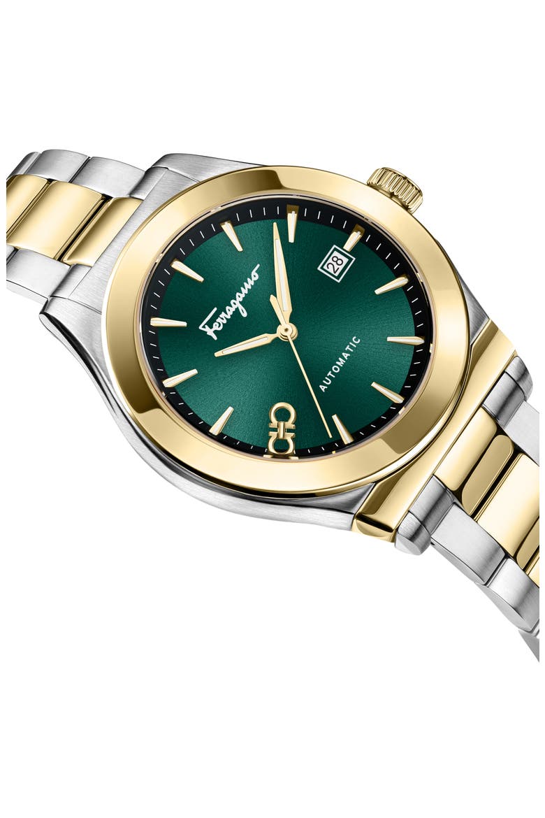 1927 Automatic Two-Tone Bracelet Watch, 42mm, Alternate, color, GREEN/ TWO TONE