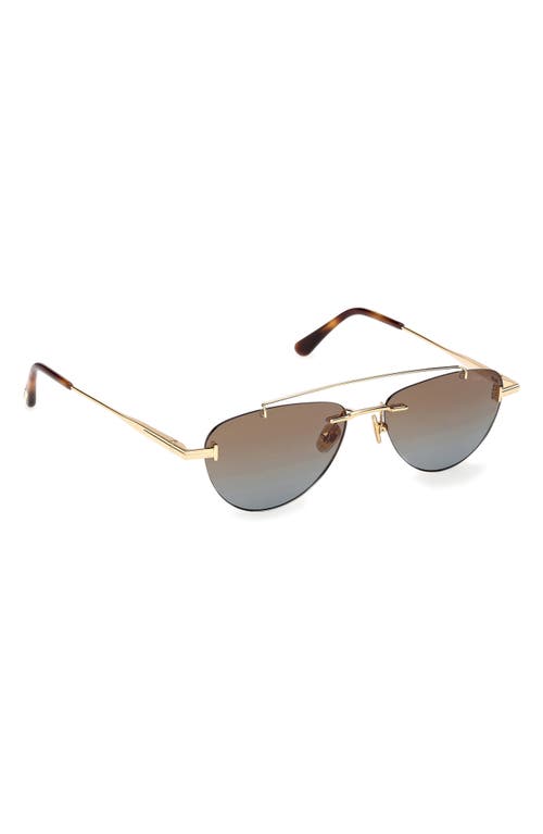 Tom Ford Astor 55mm Gradient Pilot Sunglasses In Brown