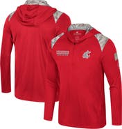 COLOSSEUM Men's Colosseum Crimson Washington State Cougars OHT Military Appreciation Quarter-Zip Hoodie Jacket