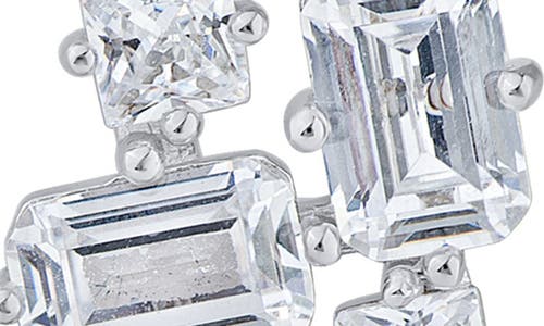 Cz By Kenneth Jay Lane Cubic Zirconia Cluster Stud Earrings In Silver