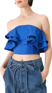 FREEMARKET Ruffle Tube Top
