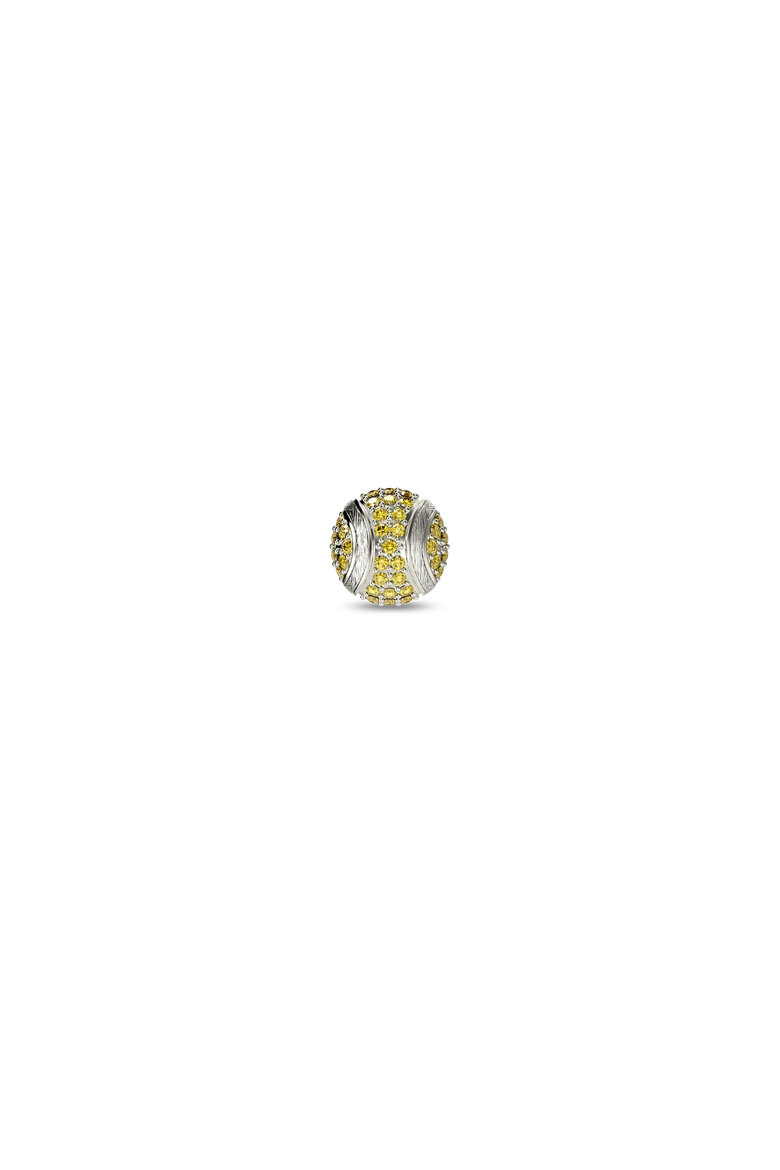 The Tennis Stud Earrings, Yellow Diamond Pavé, Alternate, color, Silver / Yellow Diamond
