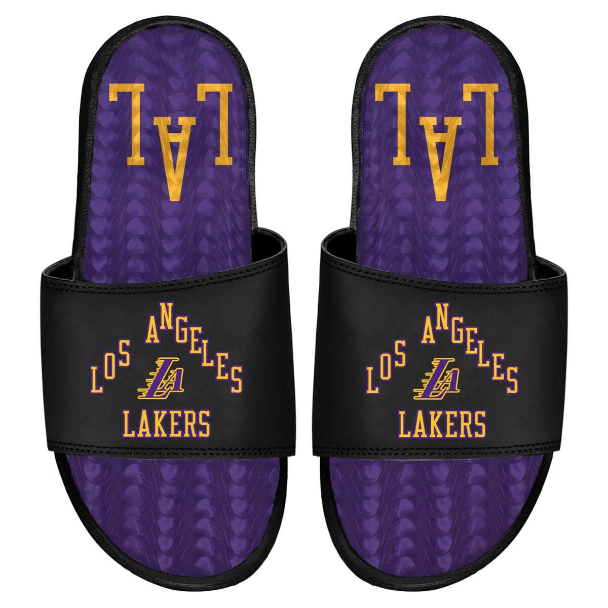 ISLIDE Men's ISlide  Black Los Angeles Lakers 2023/24 City Edition Gel Slide Sandals, Alternate, color, 