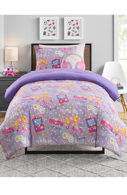 Vcny Home Print 3-piece Comforter Set In Purple