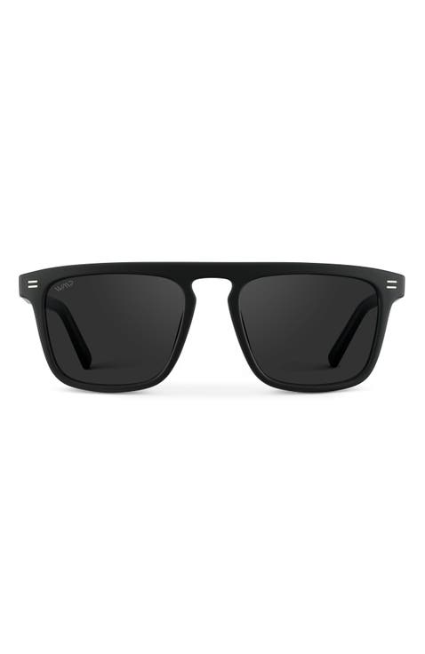 Sawyer - 53mm Squared Aviator Polarized Sunglasses
