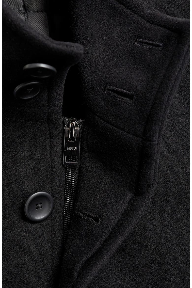 Wool Blend Felt Coat, Alternate, color, BLACK
