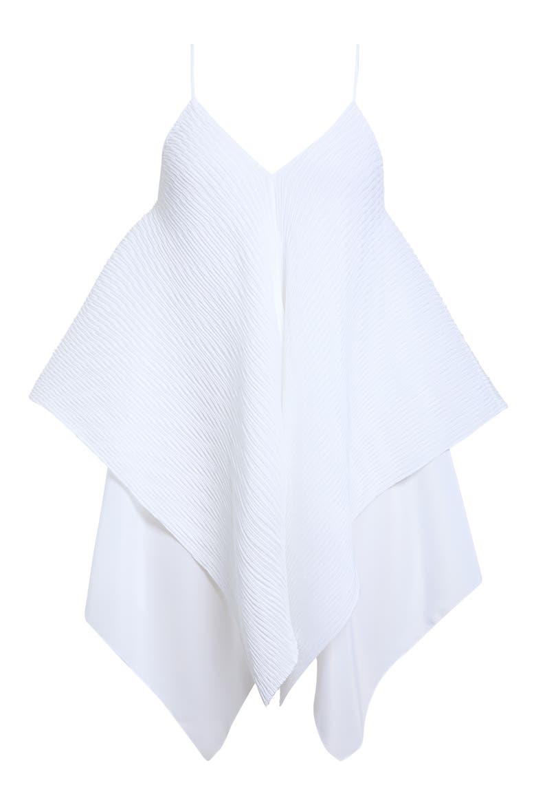 Pleated Handkerchief Hem Camisole, Main, color, WHITE