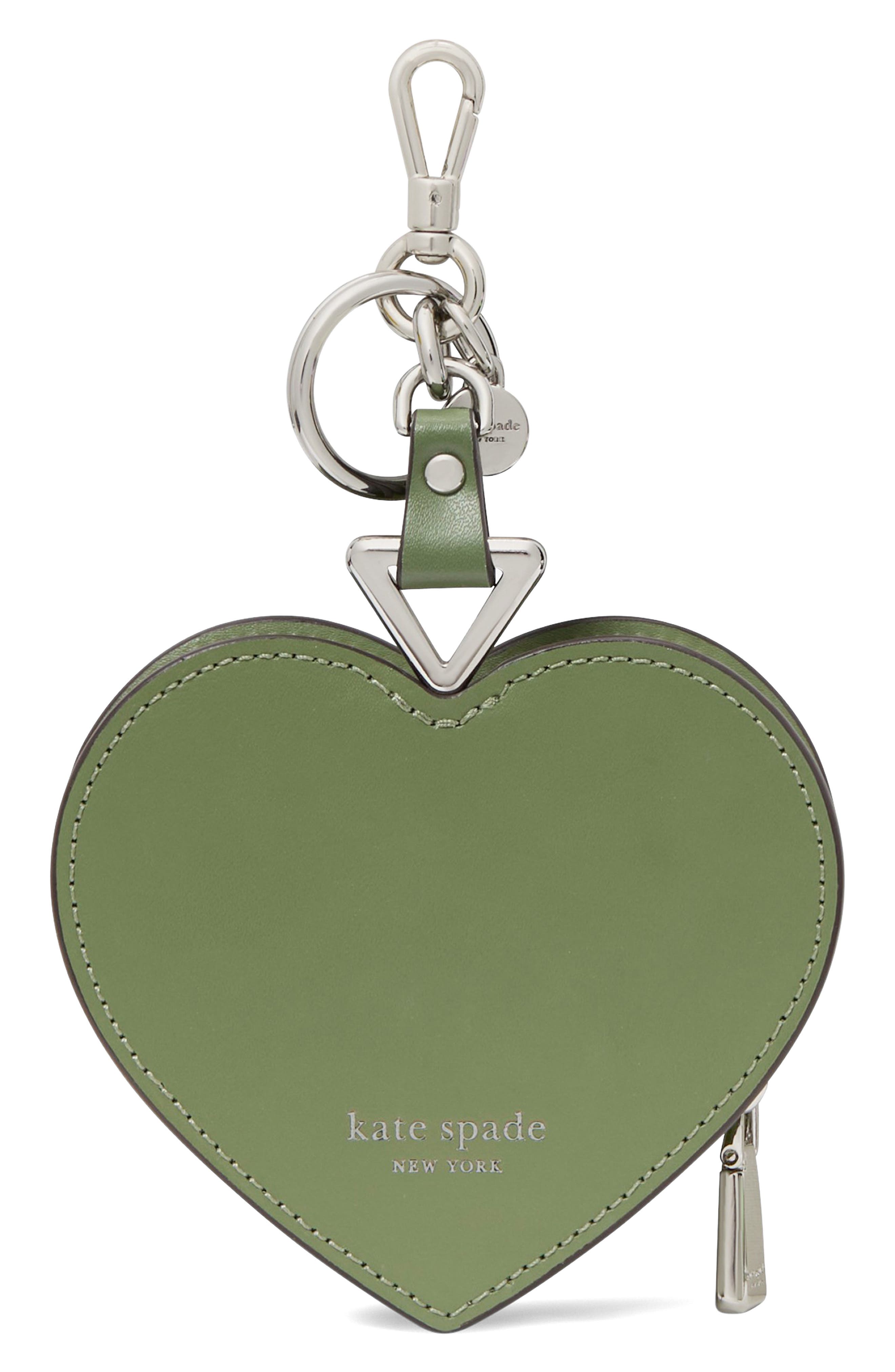Kate Spade New York liv painterly bouquet smooth leather heart coin purse, Alternate, color, 