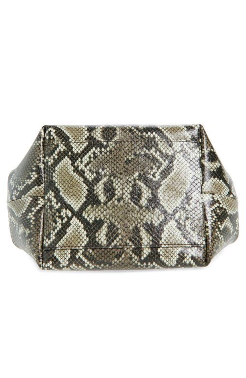 Ganni 'bou' Grey Handbag With Adjustable And Removable Shoulder Strap And Embossed Snakeskin Effect