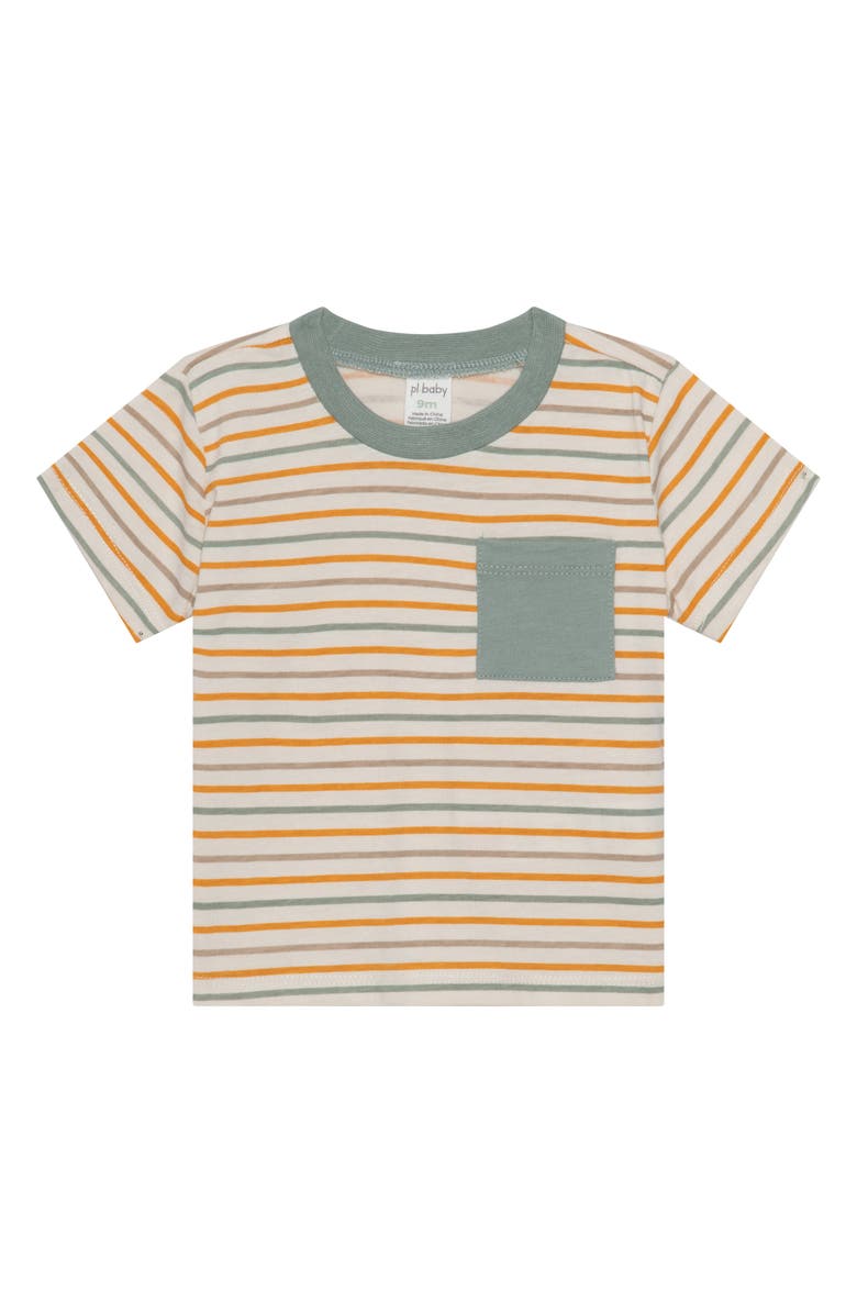 PL Baby by Petit Lem 4-Piece Stripe Gift Set, Alternate, color, Light Green Stripe