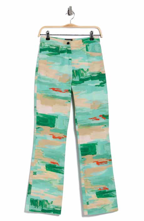 Longchamp High Waist Cotton & Linen Ankle Pants