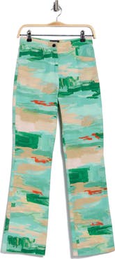 Longchamp High Waist Cotton & Linen Ankle Pants
