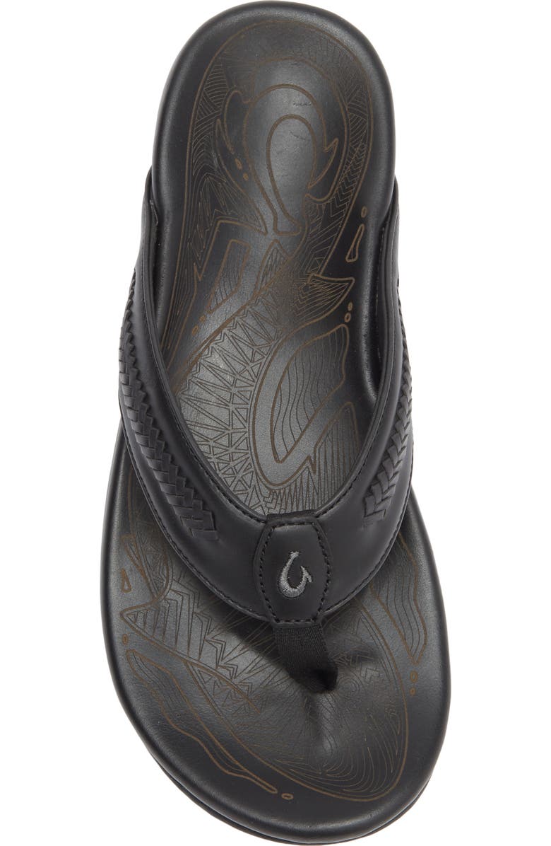 OluKai Mea Ola Mano Sandal, Alternate, color, Black / Dark Shadow