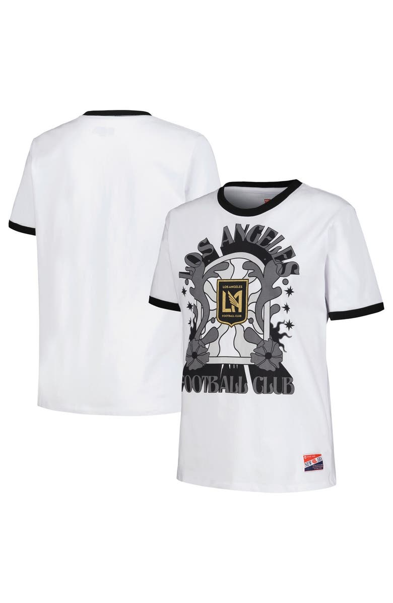 5TH AND OCEAN BY NEW ERA Women's 5th & Ocean by New Era White LAFC Throwback Ringer T-Shirt, Alternate, color, White