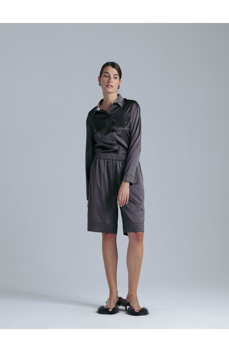 Alas Silk Long Sleeve Shirt, Alternate, color, Magic Grey