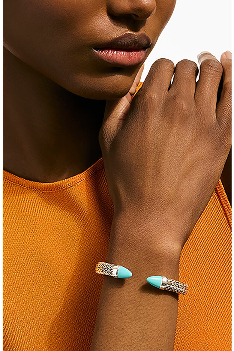 Spear 50 Flex Cuff Bracelet, Alternate, color, SILVER/ TURQUOISE