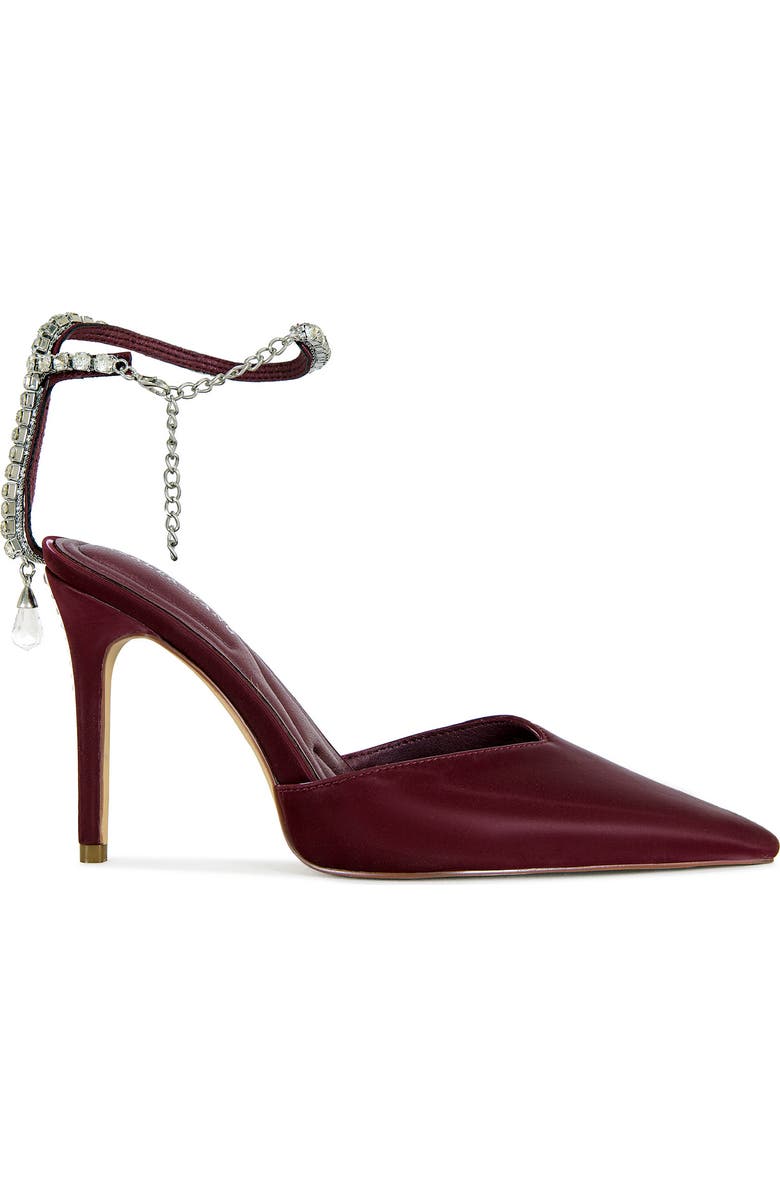 AZALEA WANG Rabrindra Ankle Strap Pointed Toe Pump, Alternate, color, Burgundy
