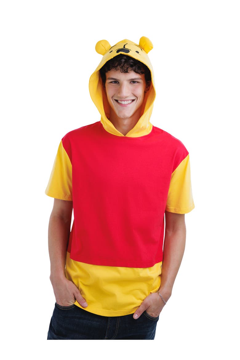 Winnie the Pooh Short Sleeve Hooded T-Shirt, Alternate, color, Winnie Pooh Gold