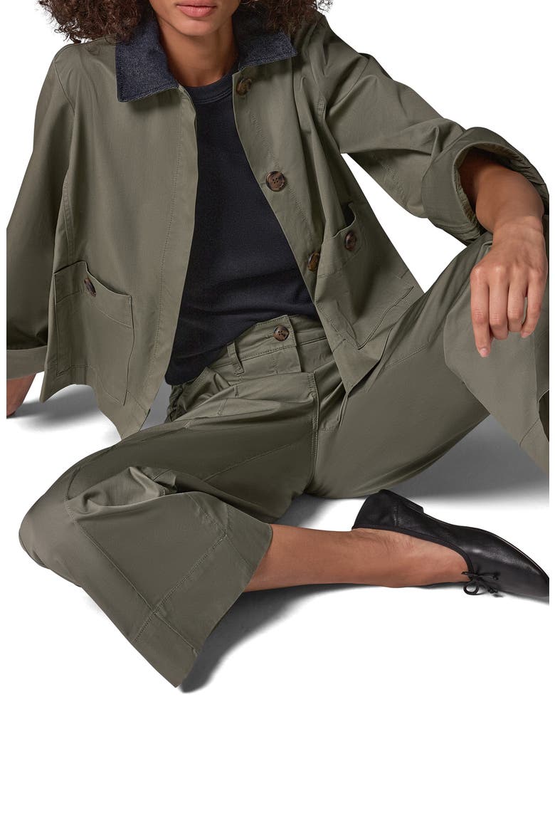 Twill Bell Sleeve Trapeze Shirtjacket, Alternate, color, SAGE