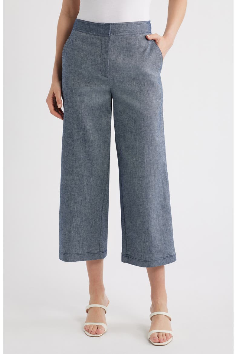 Cropped Straight Leg Pants, Main, color, INDIGO