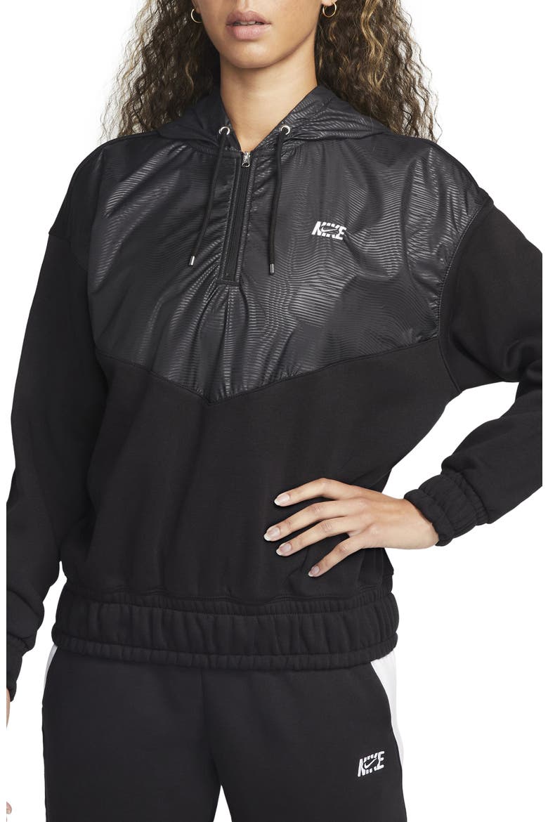 Sportswear Icon Clash Quarter Zip Hoodie, Main, color, BLACK/ WHITE